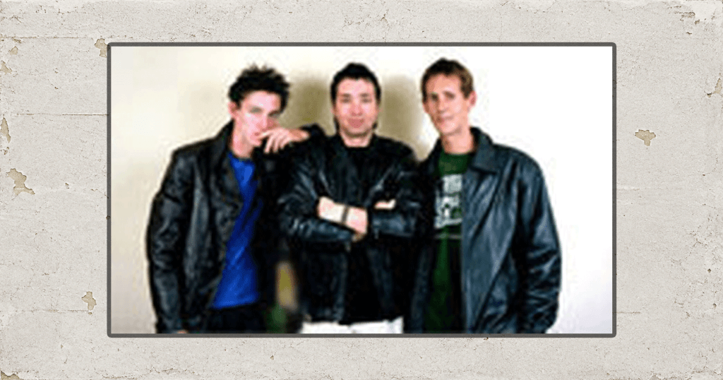 Teddy Maki, Jeff Fabré and Stephan Cole together during the Minneapolis Contra Club project, circa 2000.